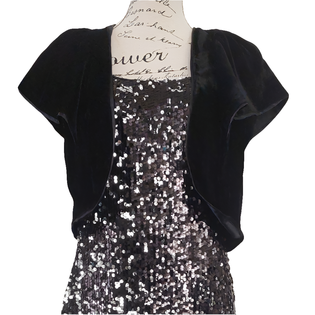 Black & silver sequin ball /formal dress, size 12-HIRE