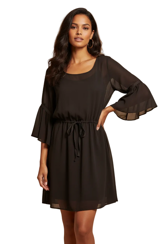 NEW Amaya black chiffon dress-12-14