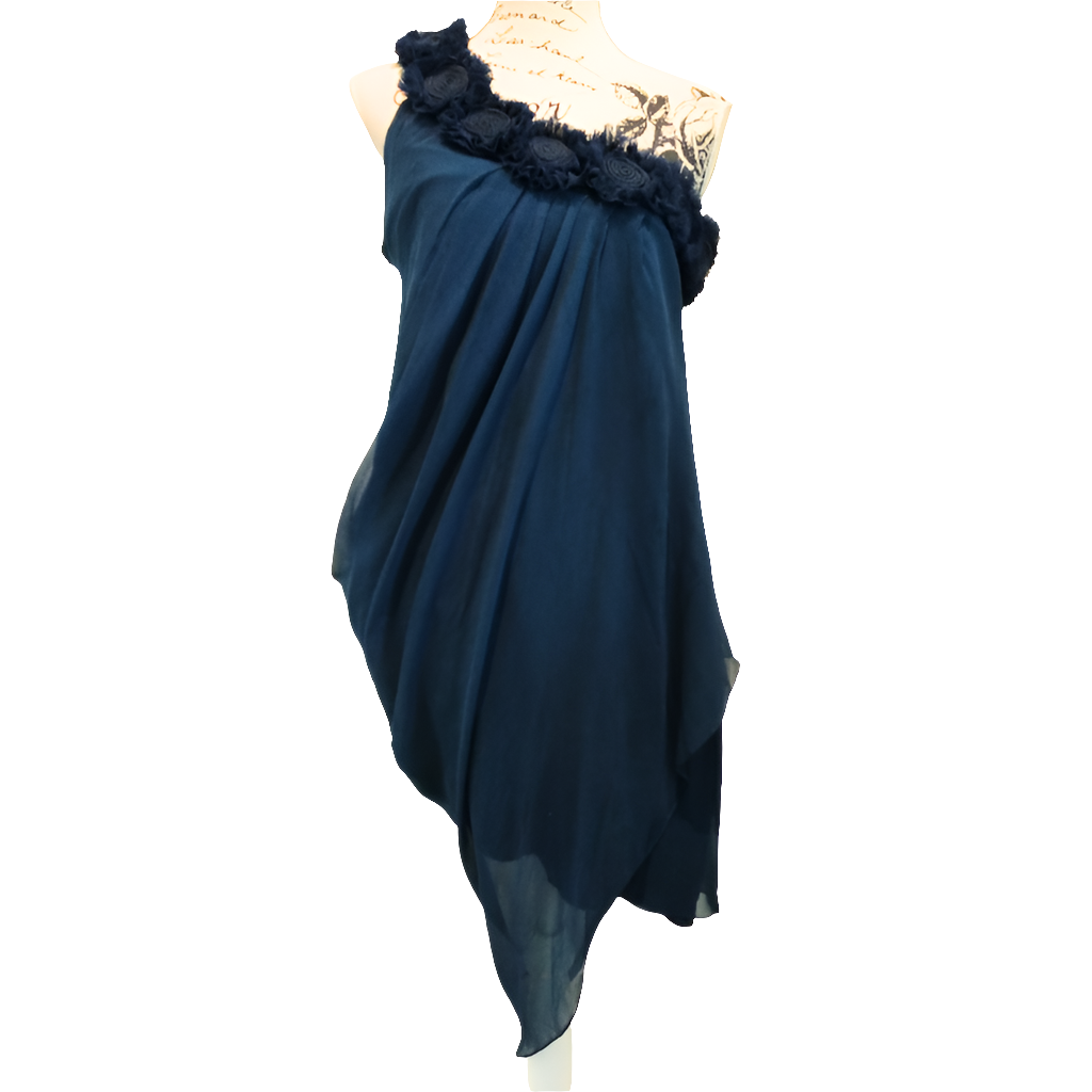 Augustine navy silk dress, size M/12