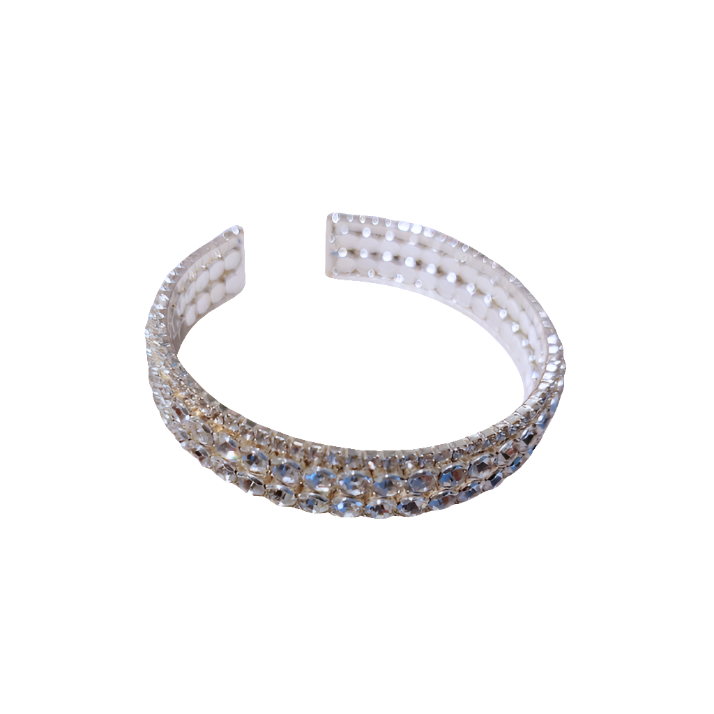 Silver diamante necklace + earrings + bangle - HIRE