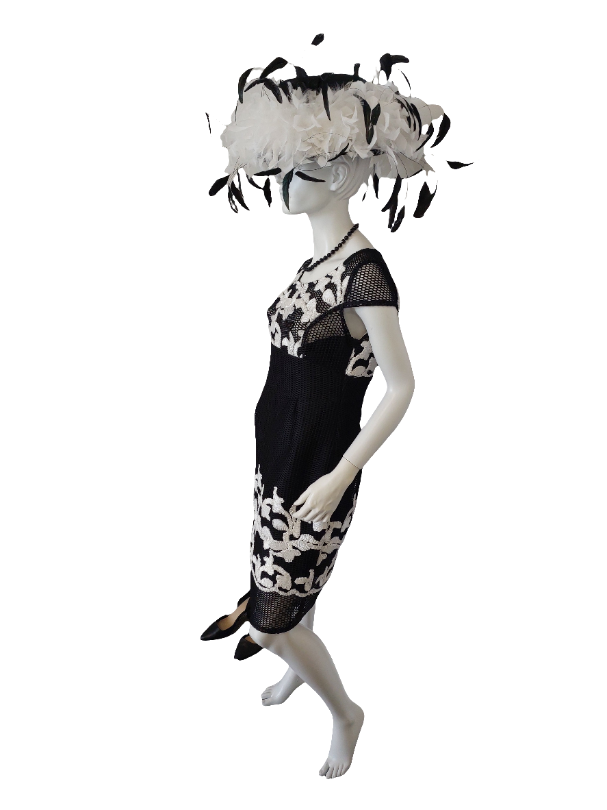 NEW Ooby Ryn black & white dress, size 12-Retail $350