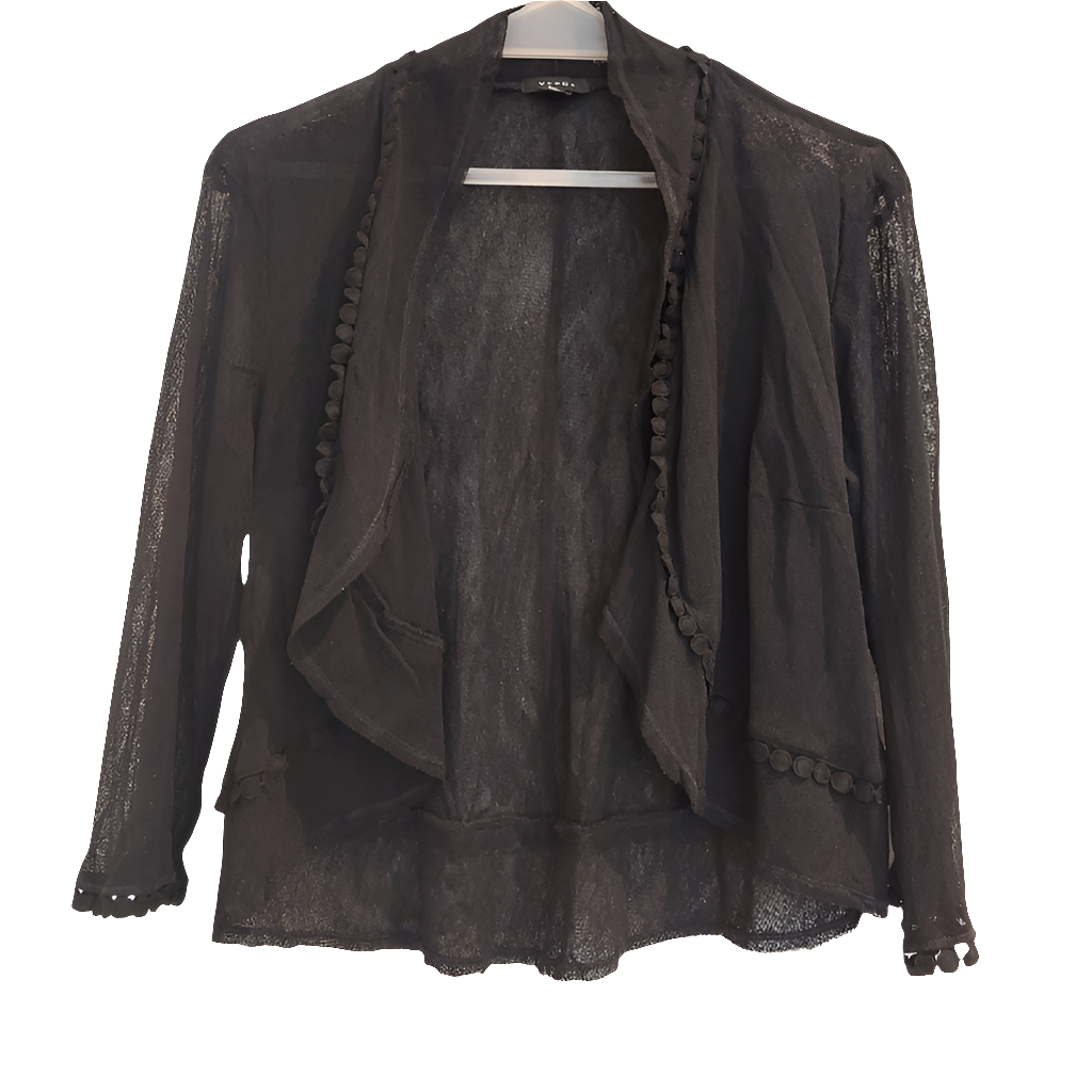 VERGE black fine mesh shrug, size M-14