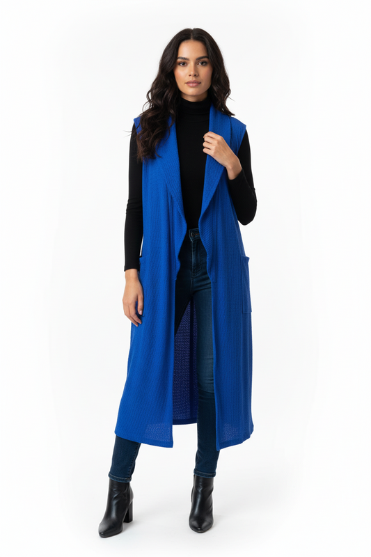 Eclipse cobalt blue wool layering coat, size 12