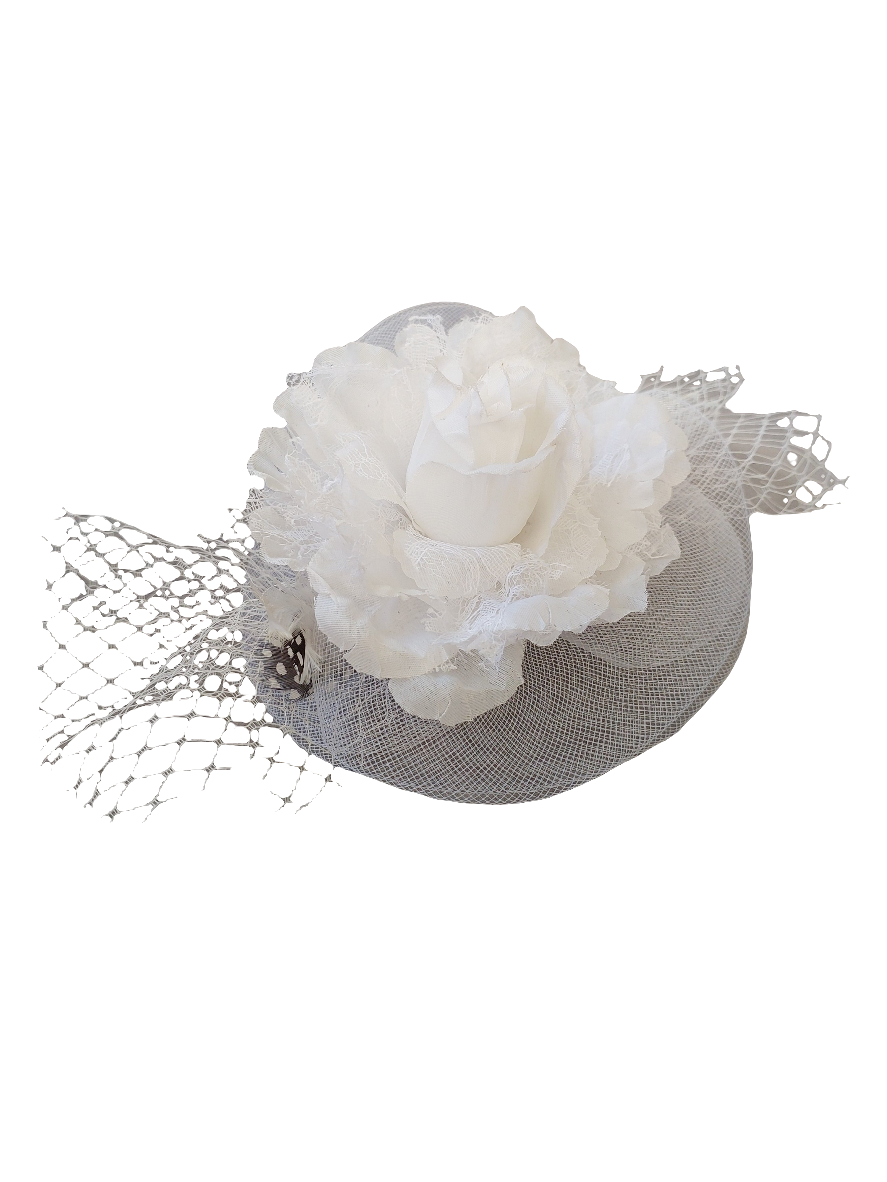 White fascinator-HIRE