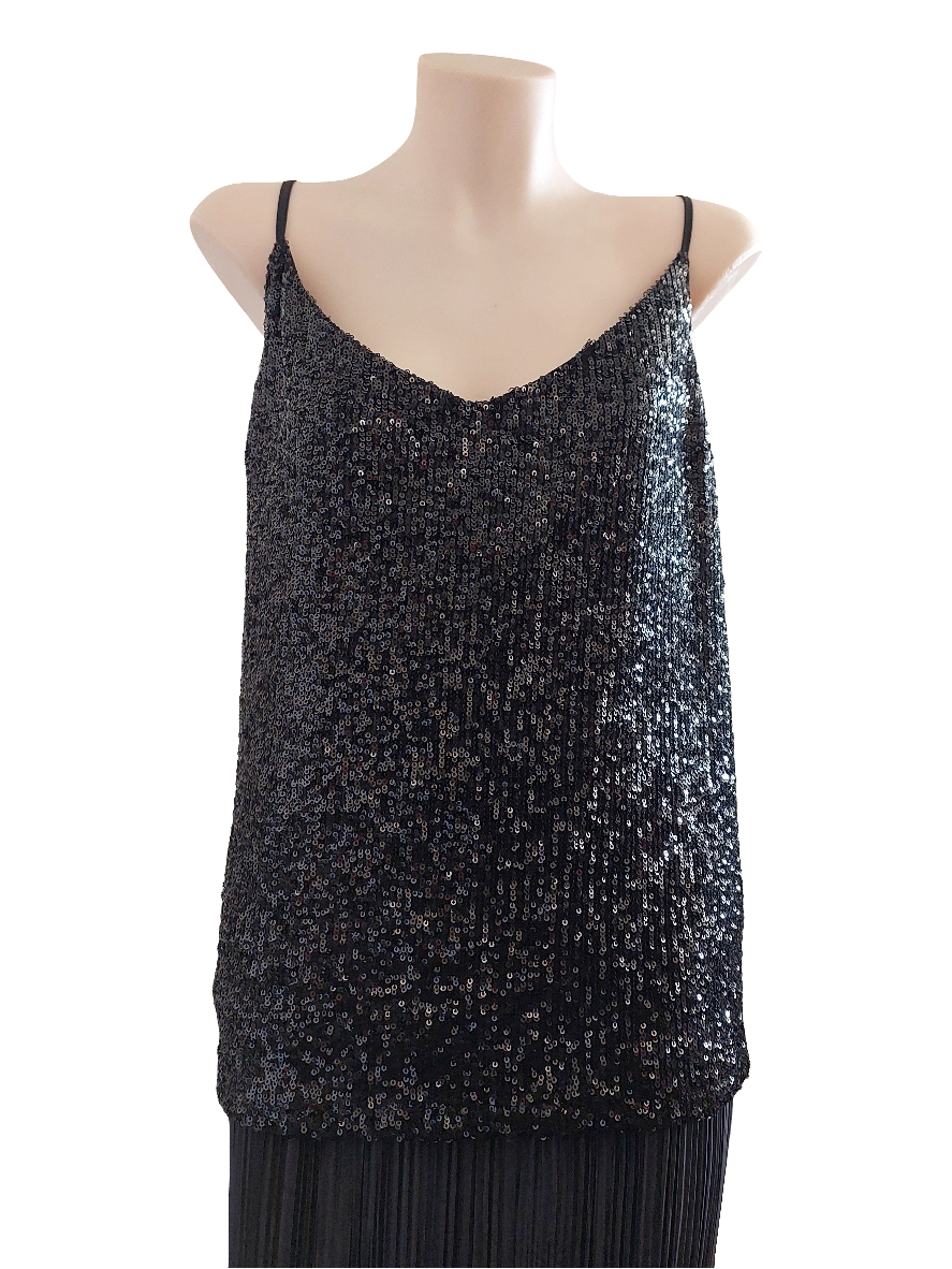 Decjuba black sequin top size 12-HIRE