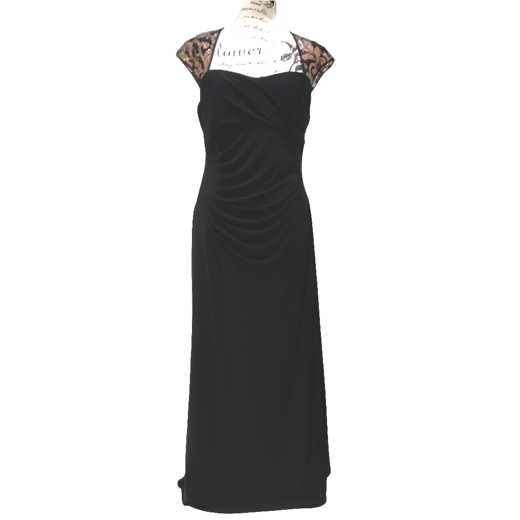 Ralph Lauren black formal/ ball dress, size 14-HIRE