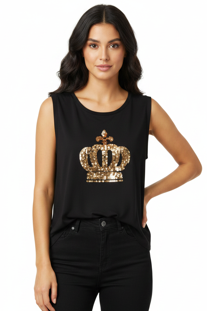 Curate black crown top, size S 10-12