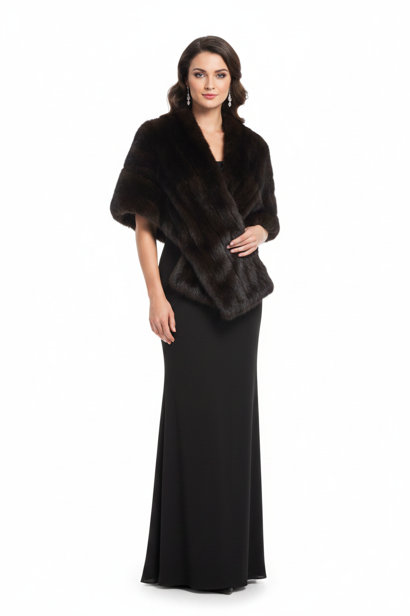 Genuine brown fur shawl/stole, HIRE $30 or $20 with a dress