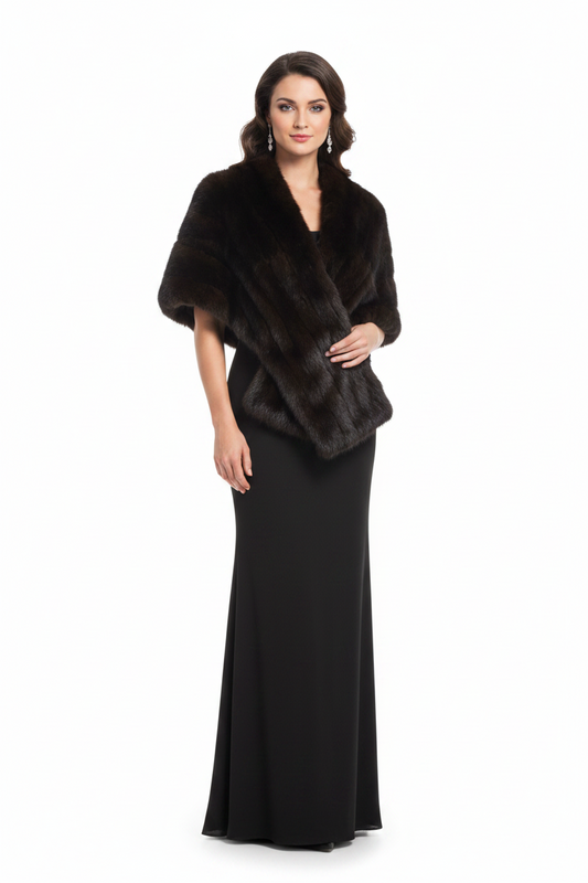 Genuine brown fur shawl/stole, HIRE $30 or $20 with a dress