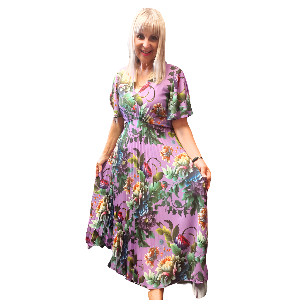 New Annah S purple floral dress, size XS 💜 8-10-HIRE