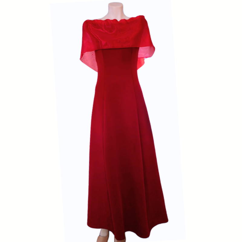 Burgundy red tulle formal/ball dress, size 10/12