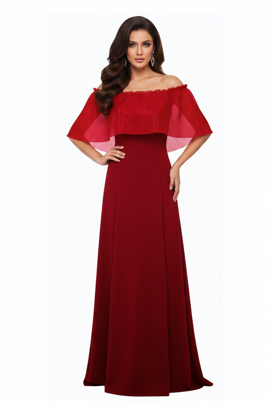 Burgundyred tulle formal/ball dress, size 12