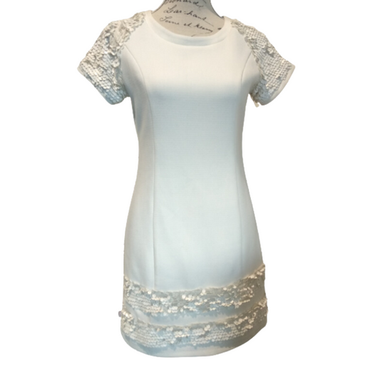 SALE Shilla cream sequin shoulder dress-10