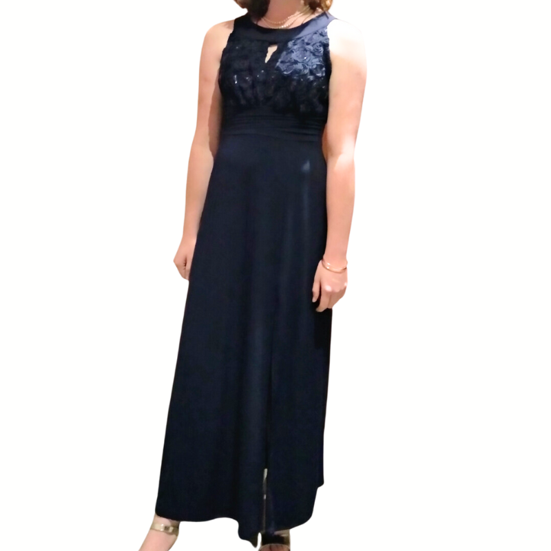 En Focus Studio navy formal dress/ball dress, size 10-RENT ONLY
