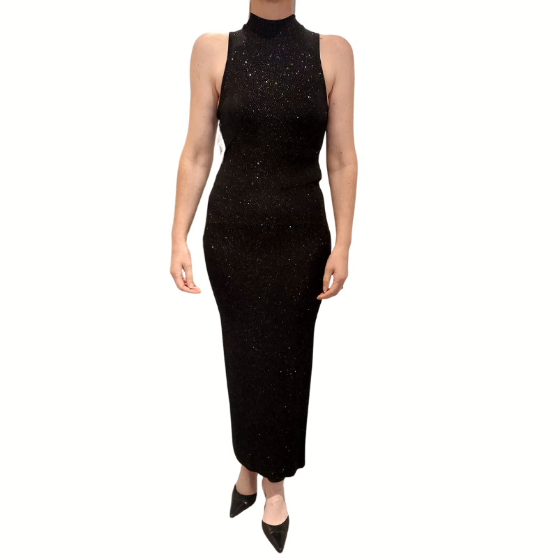 DAVID POND black sparkly silver dress, rent only $40