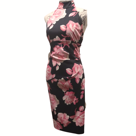 Karen Millen pink floral dress, size 10