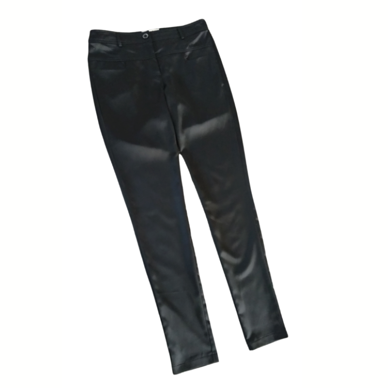 Andrea Moore black satin pants, size 10