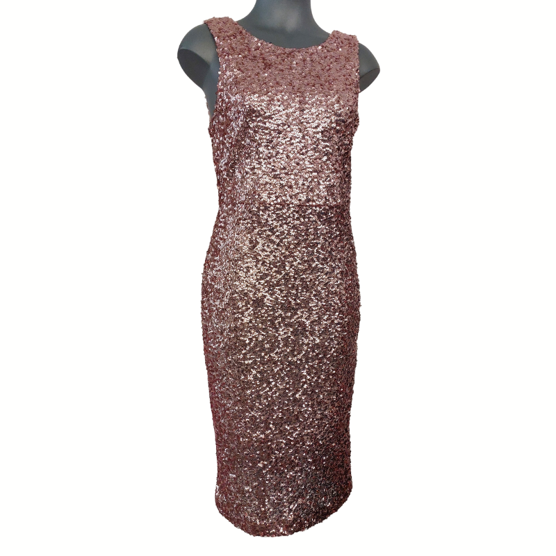 Rose gold sequin dress, size M/10