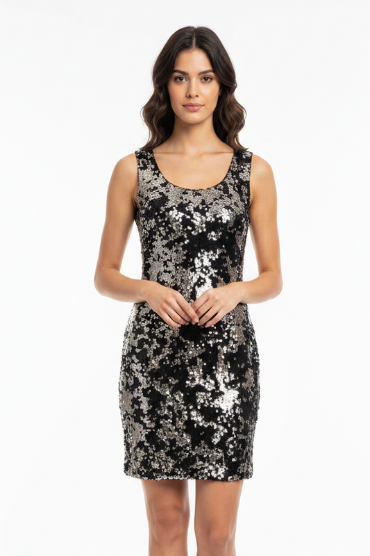 Veronica Maine black & silver cocktail dress, size 10