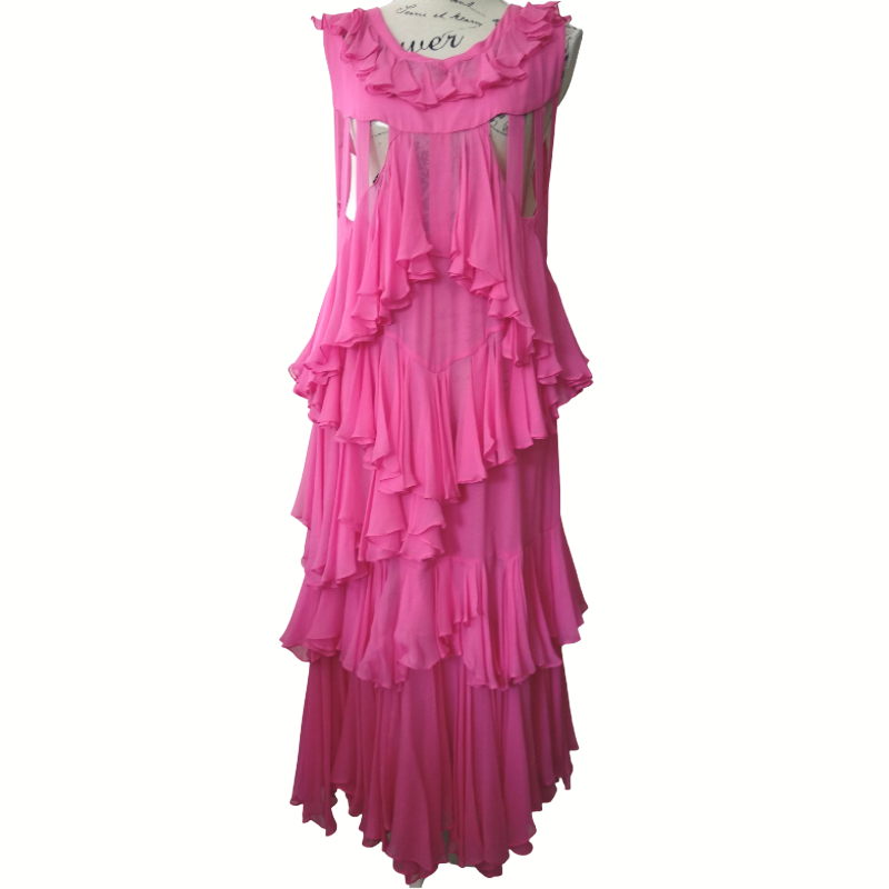 Trelise Cooper hot pink silk Eifel tower dress, size S/10