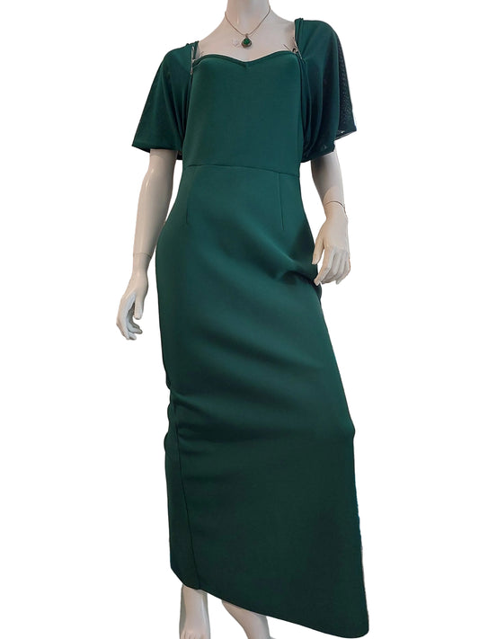 Green midi formal dress, size 12