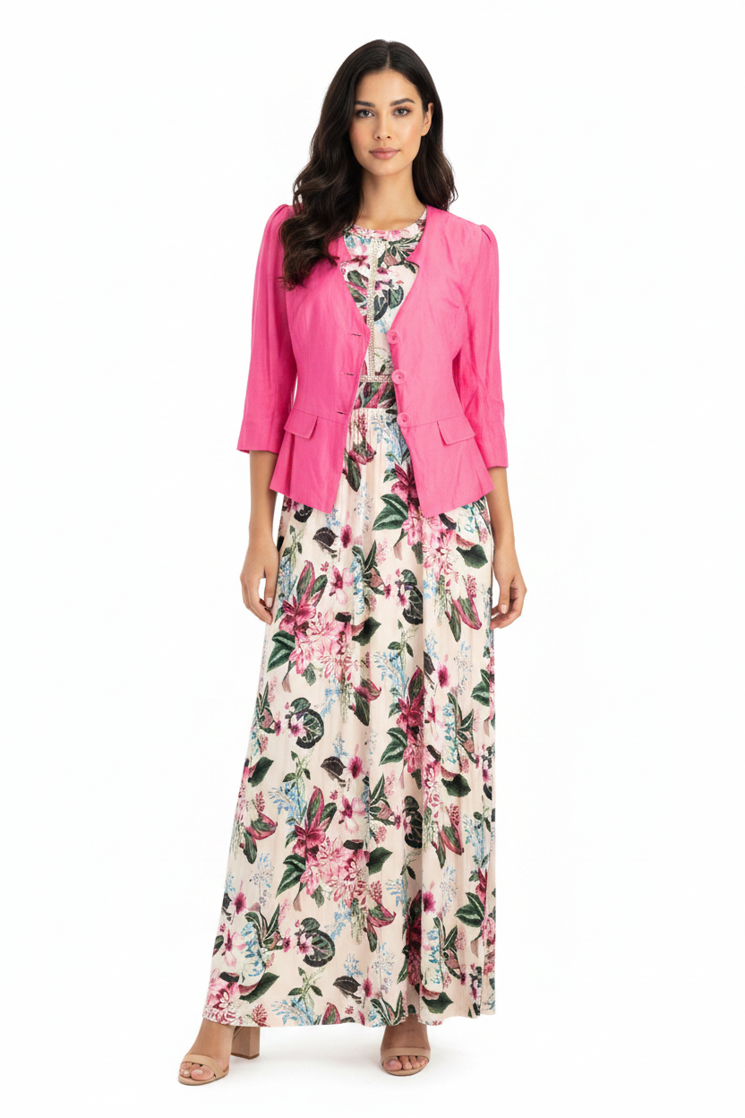 Forever New pink floral maxi dress size 10