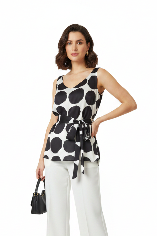 Curate black & white top, size S 10-12