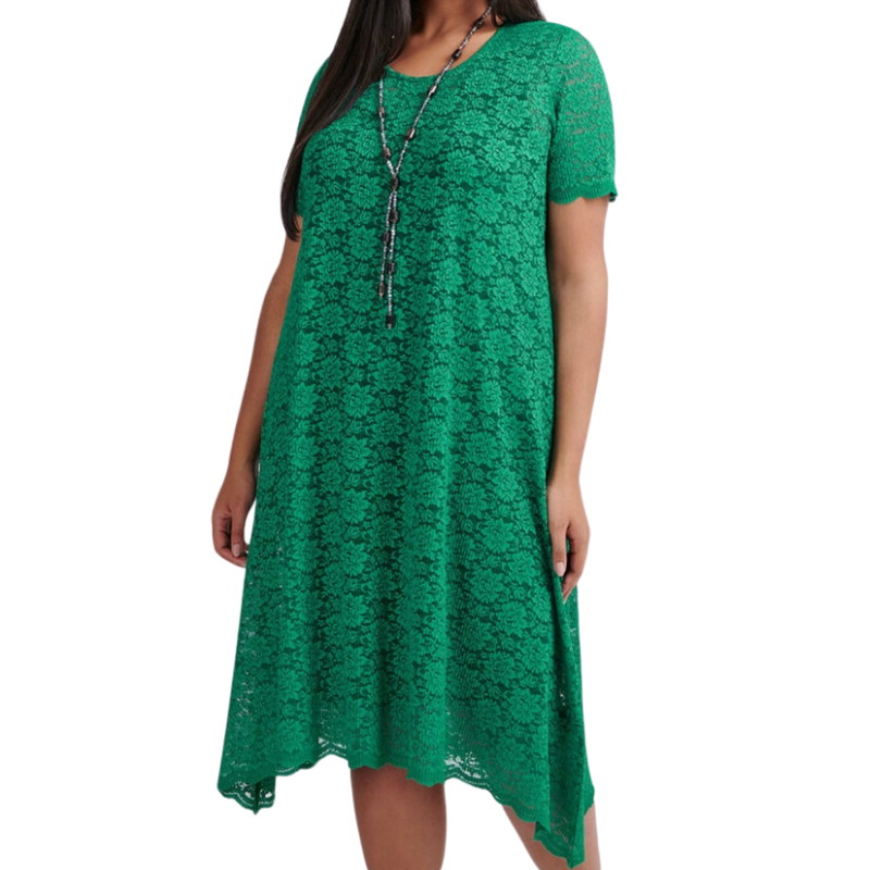 Green lace dress, size 16
