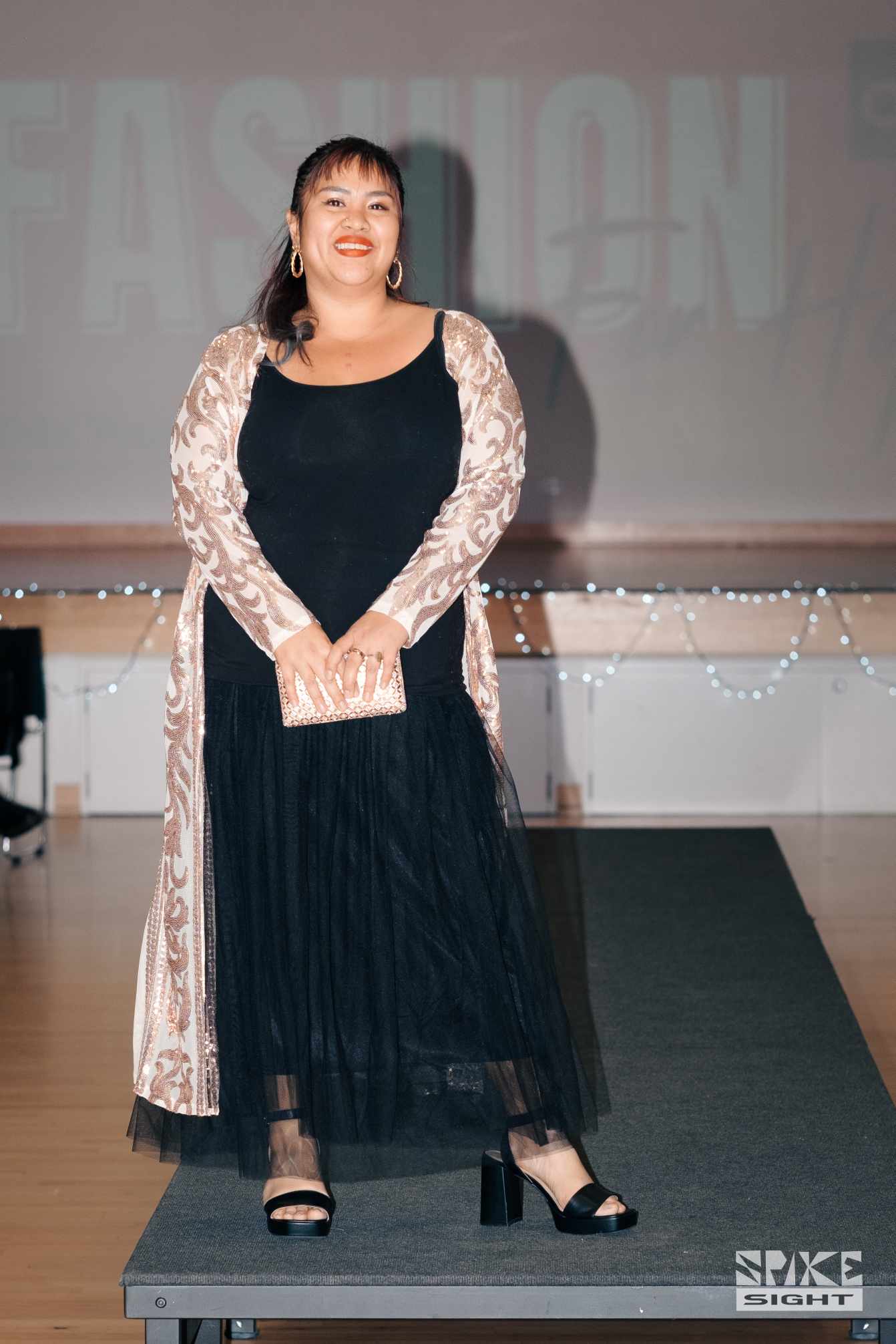 NEW champagne sequin coat, size 16-18