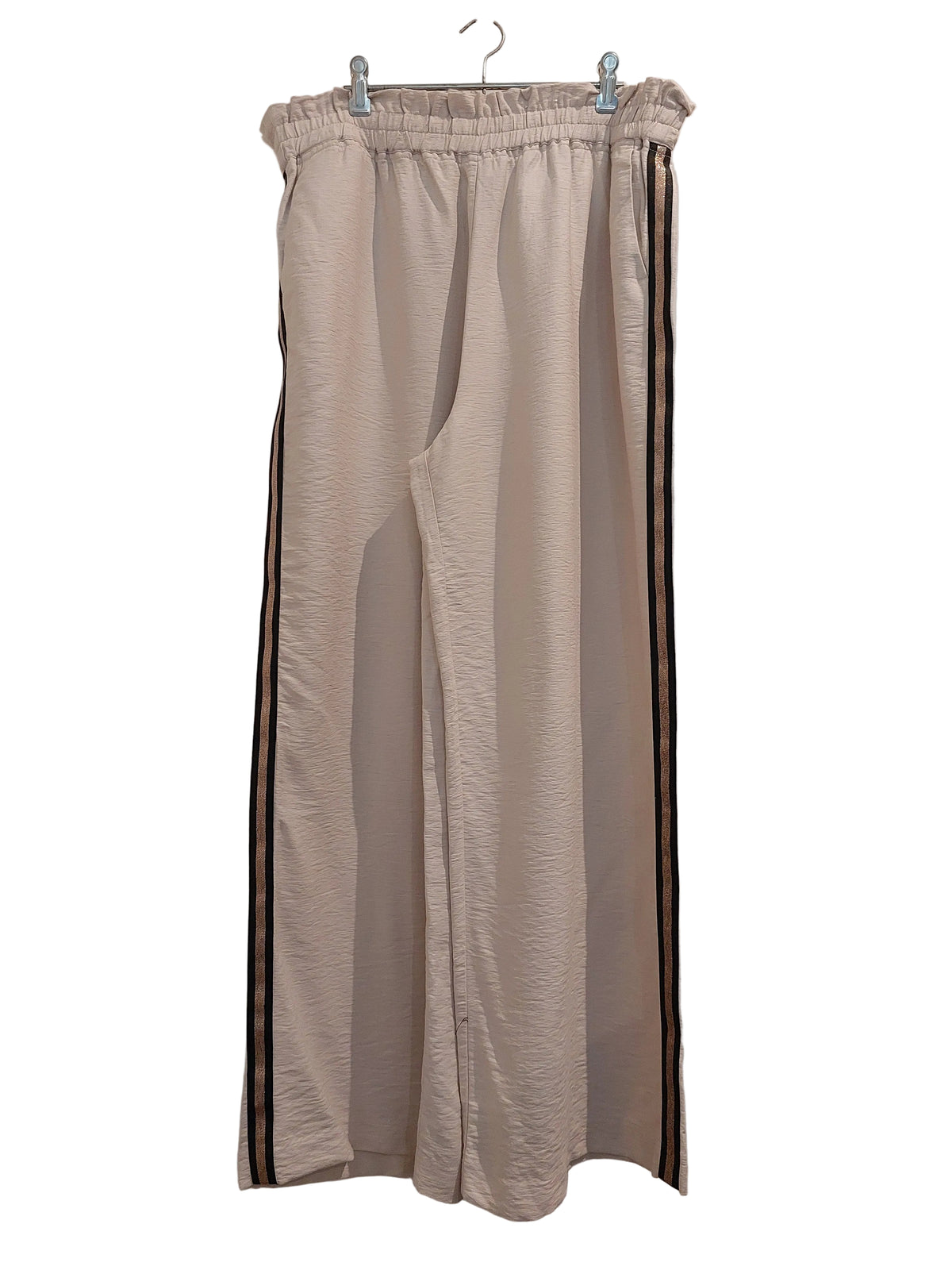 Whistle beige striped wide leg viscose Summer pants, size 18