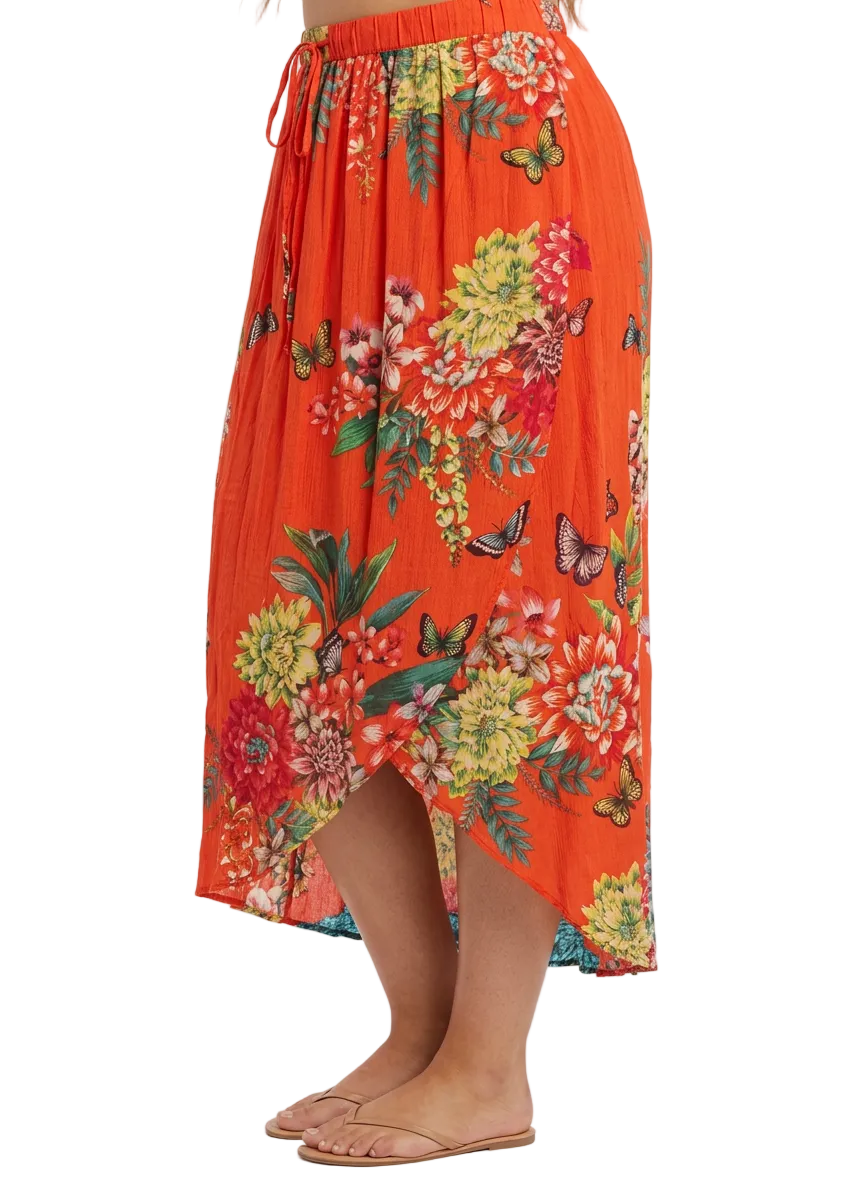 Stella Royal Spring melon floral skirt, size 2/16-18