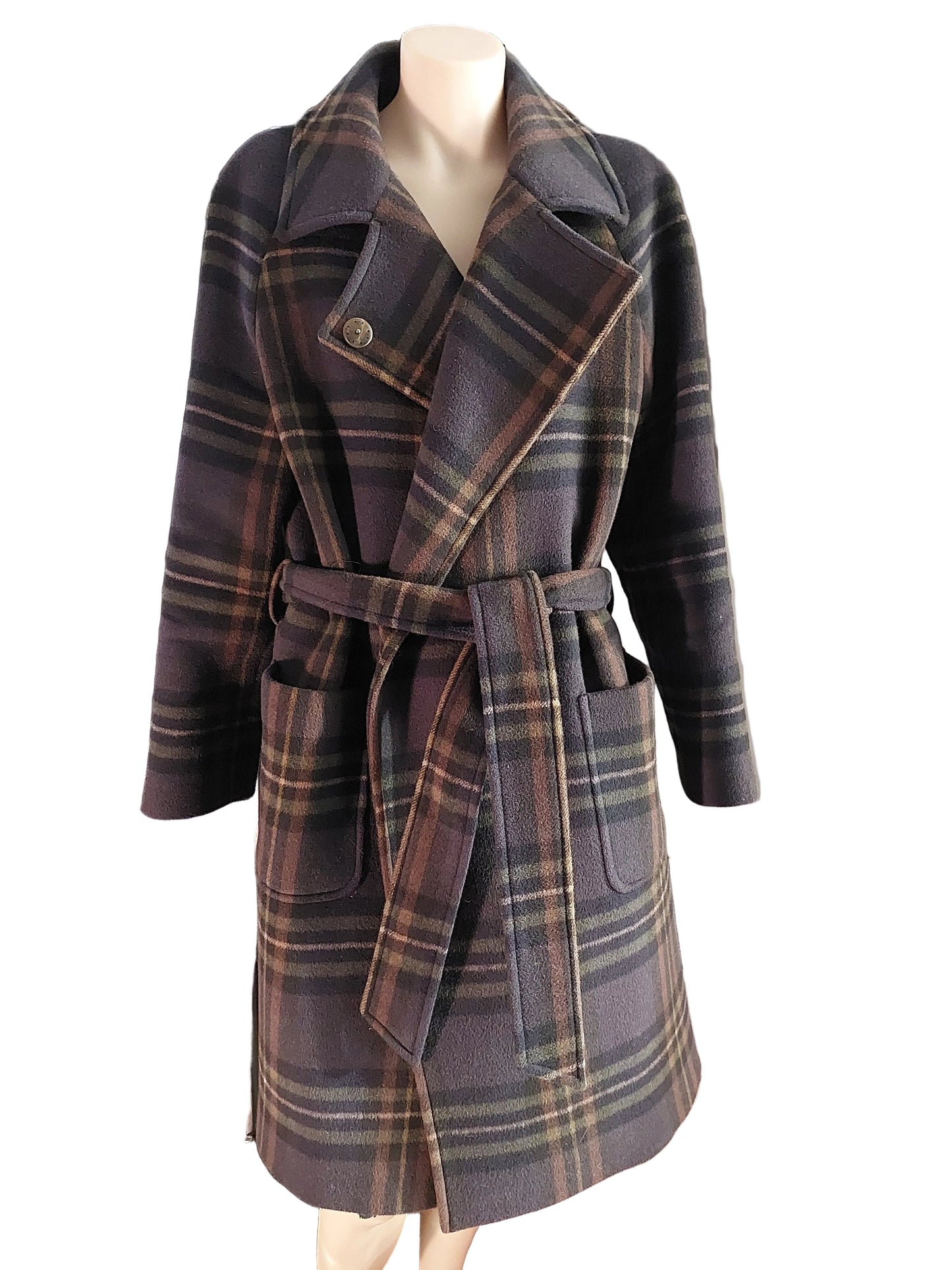 Cable Melbourne chocolate brown wool coat, size 10