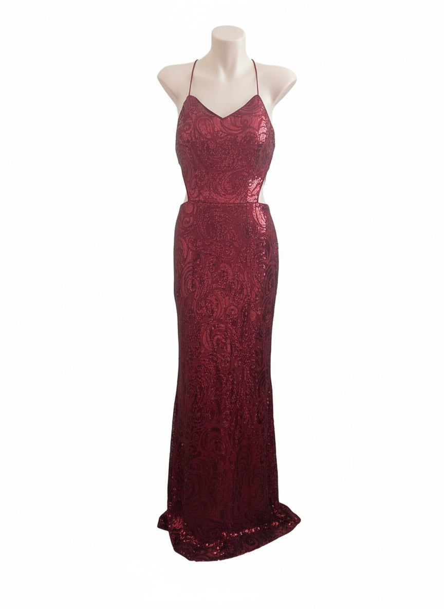 Giffniseti burgundy sequin dress, size 10