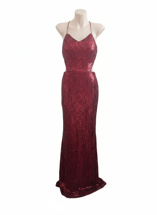 Giffniseti burgundy sequin dress, size 10