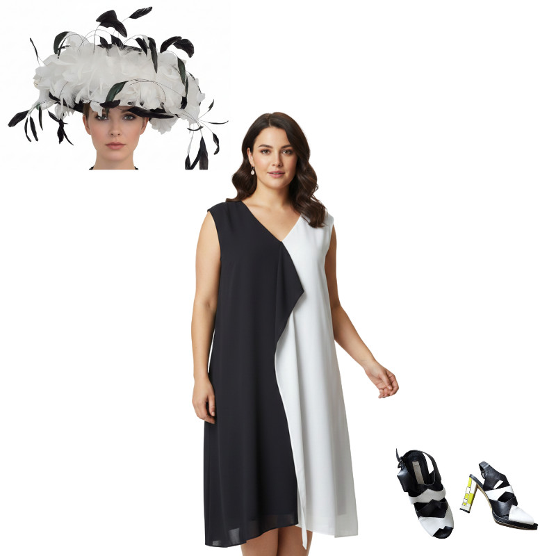 Ping Pong black & white  dress, size 14-16