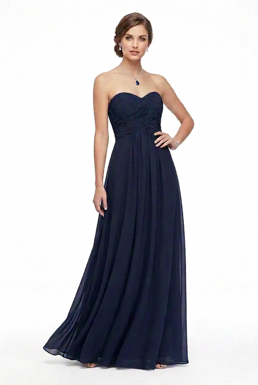 Navy blue strapless formal/ball dress, size 12