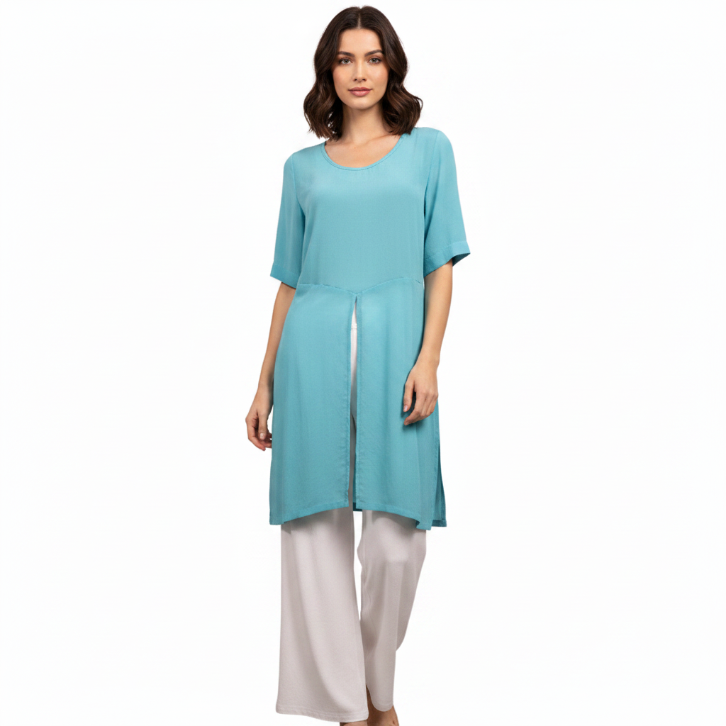 Bittermoon teal chiffon layering top, size 10-12