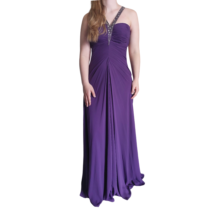 Purple silver bling formal/bling dress, size 10