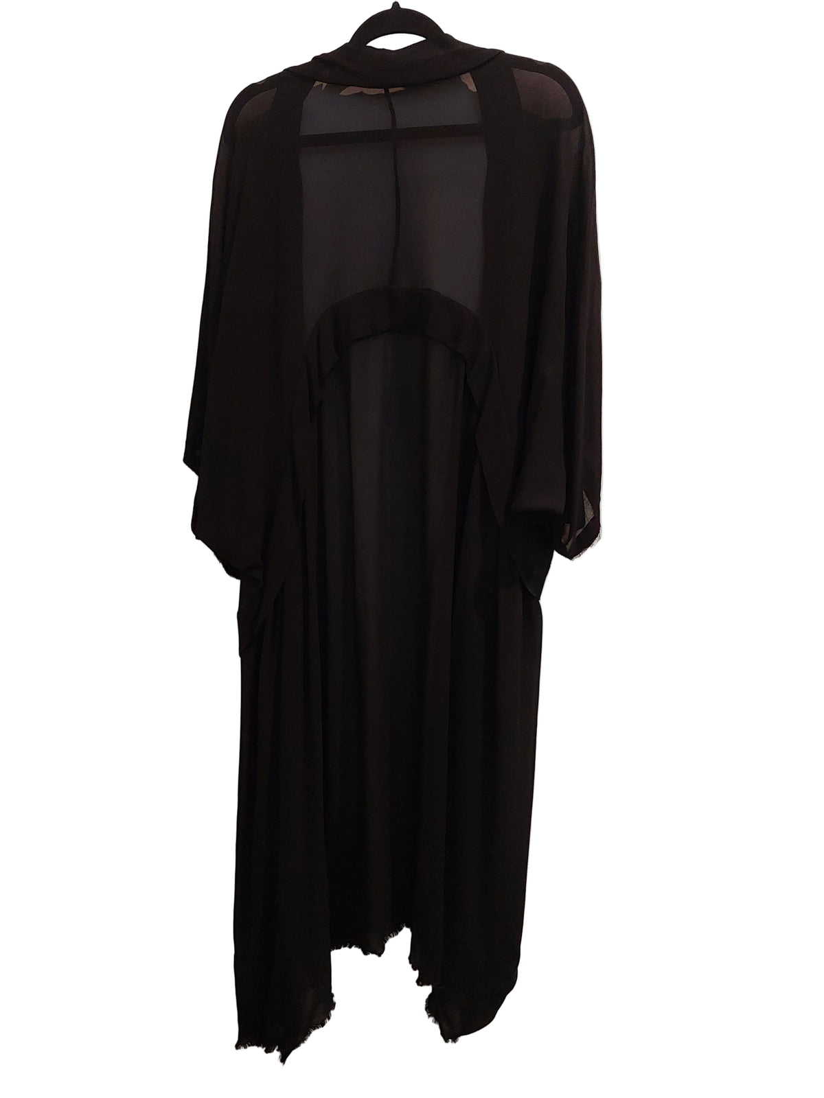 Jarrad Godman black chiffon layering coat, one size