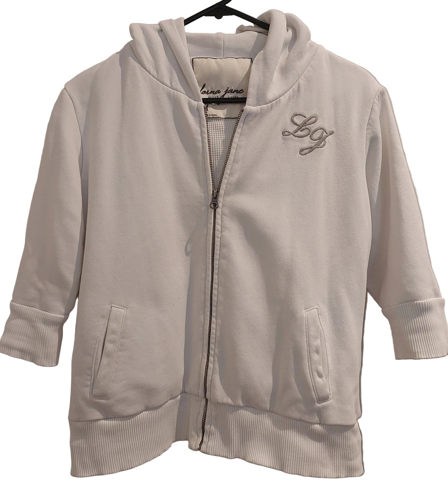 Lorna Jane white sports jacket, size M /10-12