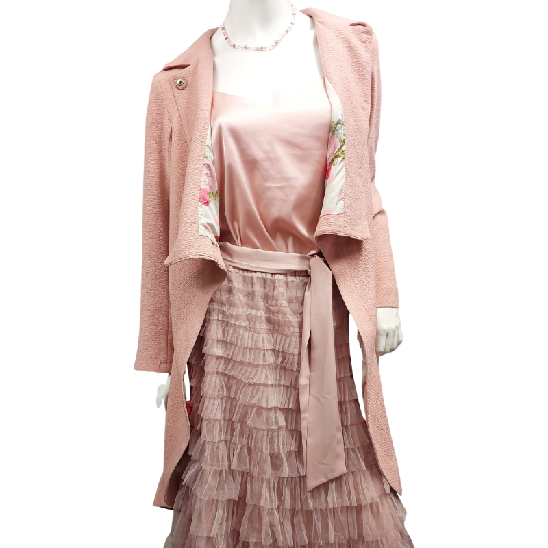 Annah S peach coat size M 12