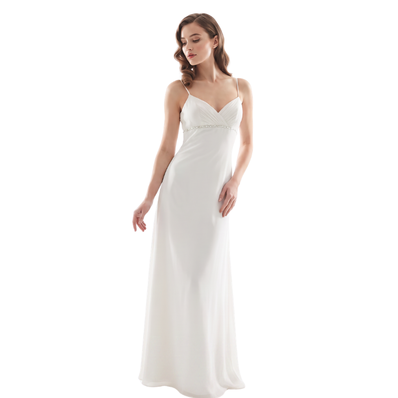 White wedding dress & shawl, size 6, HIRE $150