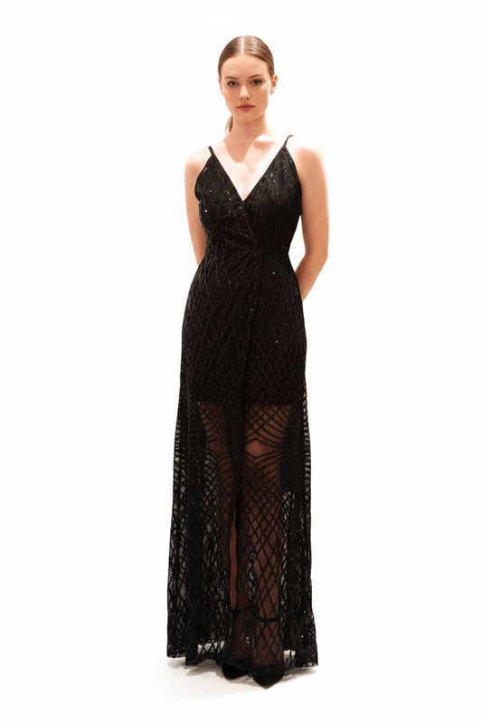 Black sequin formal/ball  dress, size 8
