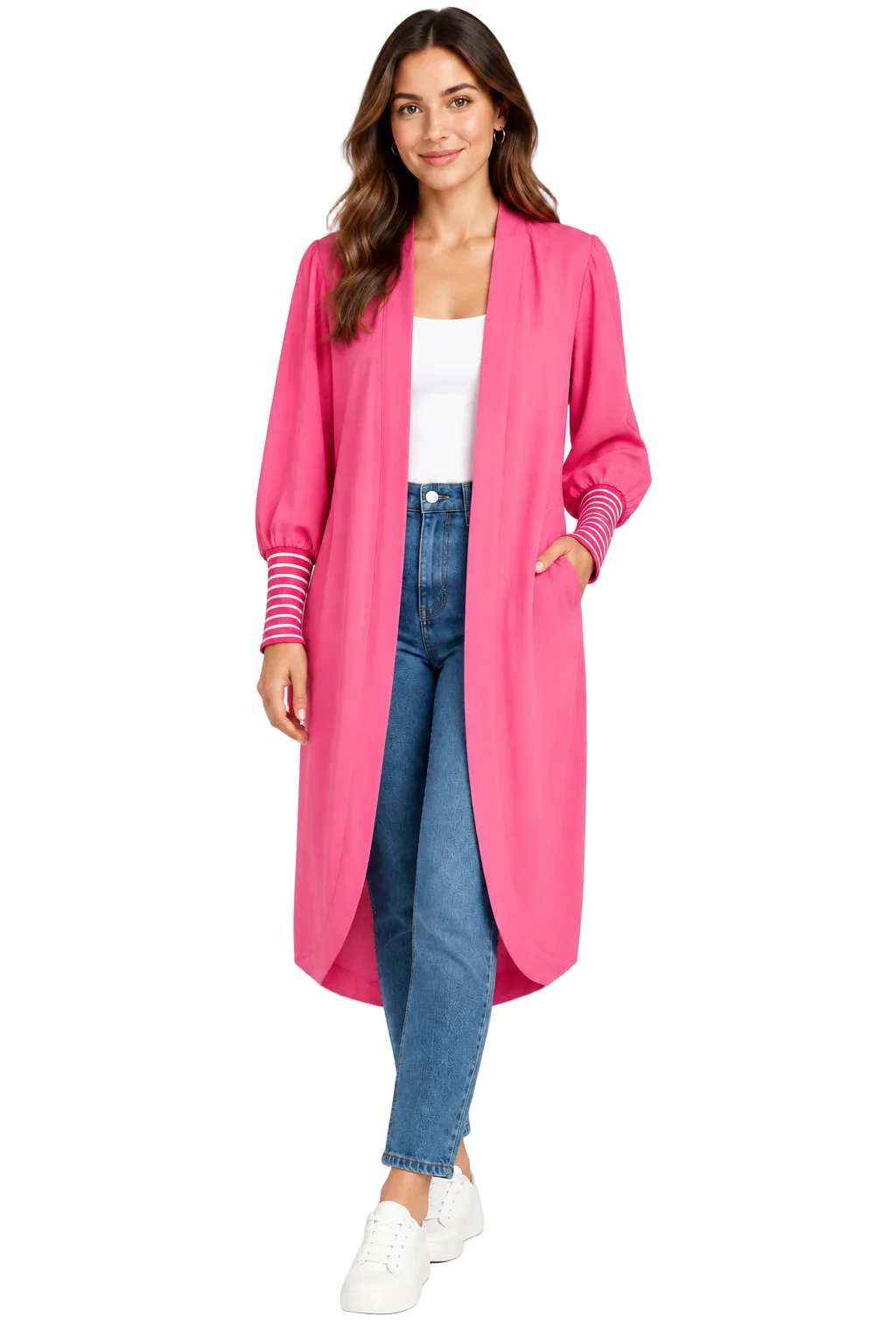 Augustine neon pink layering coat,  OSFM, 12 14 16