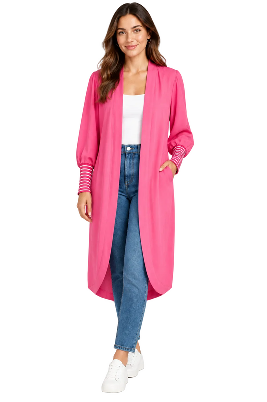 Augustine neon pink layering coat,  OSFM, 12 14 16