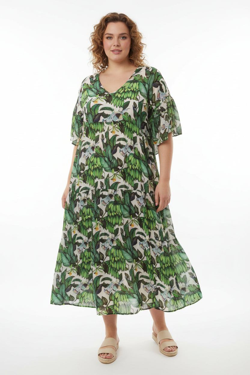 Curate green floral dress-XL/18