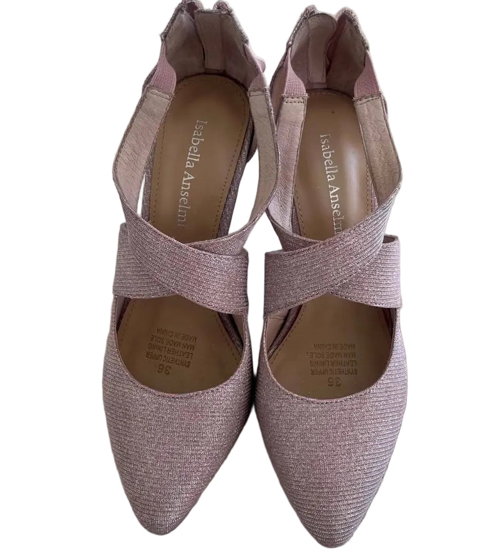 Isabella Anselmi pink sparkly women’s heels, size 36/5