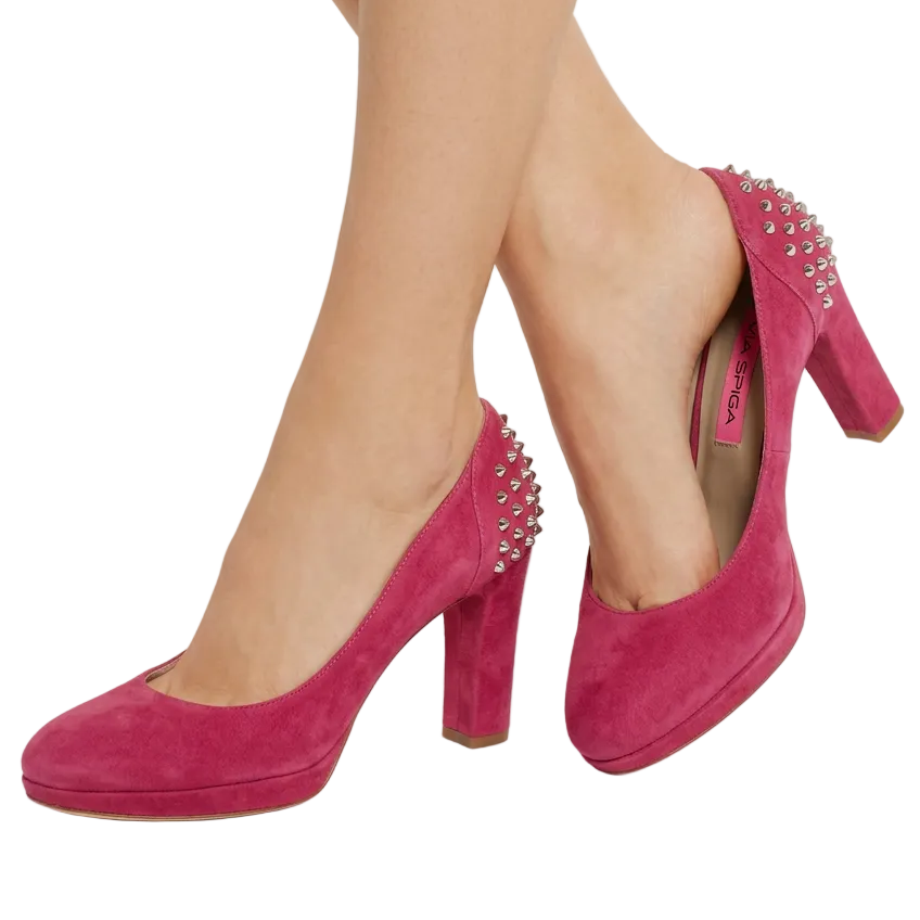 Alto gradimento pink suede leather heels-38/7
