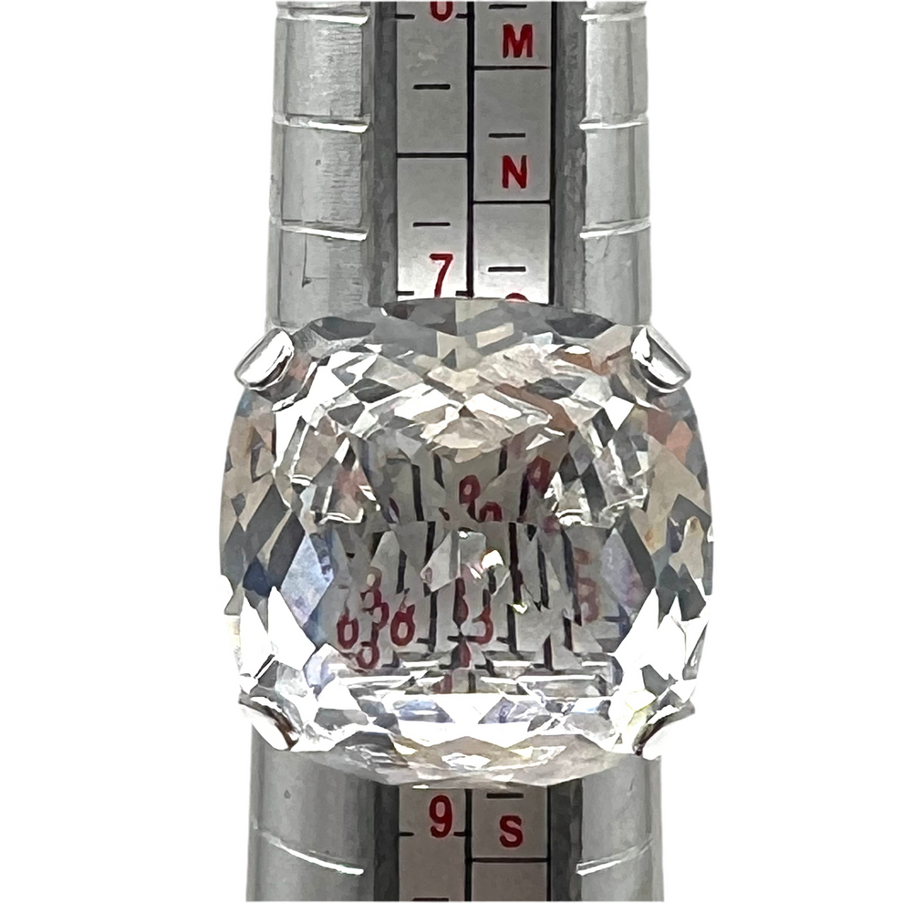 Swarovski silver crystal dress ring, size 6