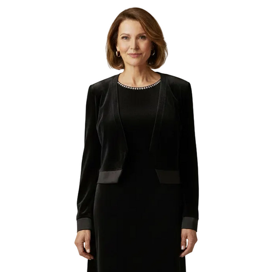 Zoe black velvet jacket, size 14
